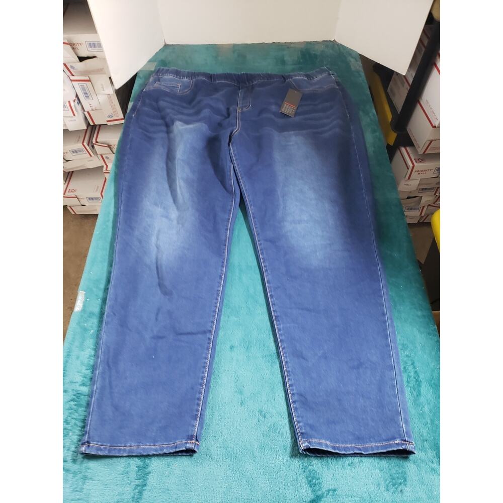 Avenue Jeans Size 30 Women Blue Pants Stretch Pull On High Rise Jegging Plus NWT